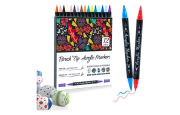 Brush-tip acrylic marker set
