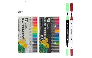 Dual-tip watercolor marker set